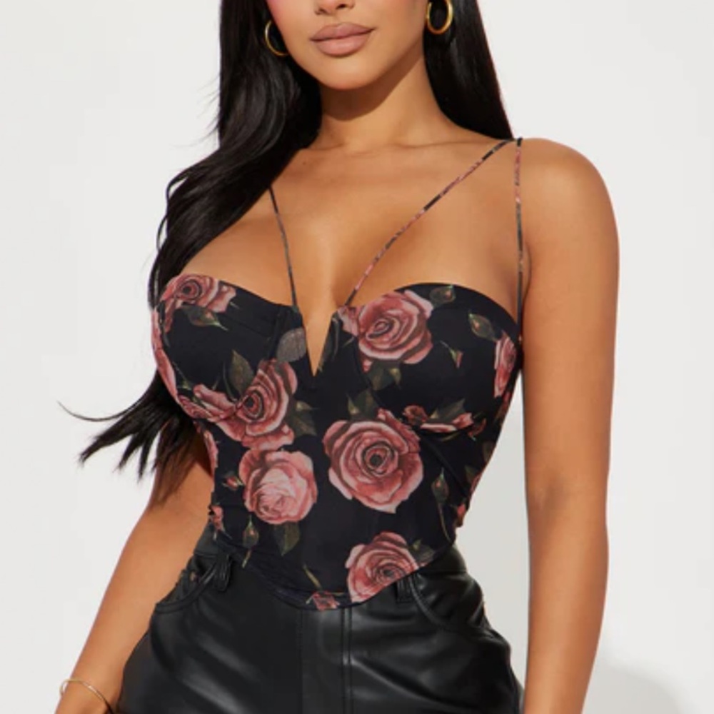 Floral Black Women's Top